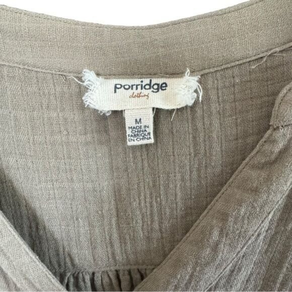 Anthropologie Porridge Gauzy Tunic Buttondown in Taupe Size Medium - Picture 11 of 12